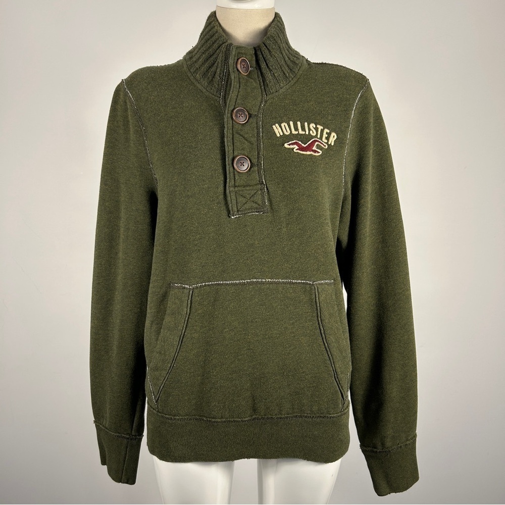 Y2K Hollister Olive Green Knit Slim Men Sweater Size M
